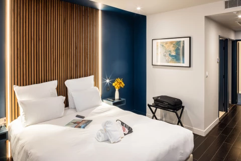 chambre double apaisante et relaxante pour 2 personnes chez Ovyo hotel toulouse centre